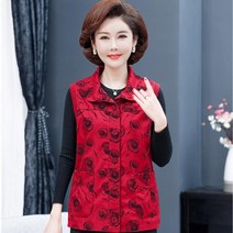 할머니 조끼 베스트 김장조끼 여성 엄마 중년 빅사이즈 레트로