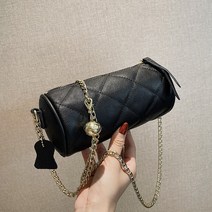 소가죽 퀼팅 체인백 트렌드 원통 베개 망 가방 체인 심플 에코백 여성 버팃백 라지 미니 가죽