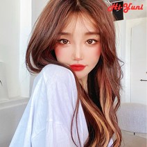 하이유니 심플 브릿지 트윙클 여자 여성 붙임머리 헤어 피스 부분 가발, 35.스칼렛핑크 (너비:3cm/기장:55cm)