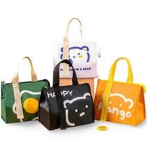 1+1 보냉가방 보온 도시락 가방 미니 보냉백 4color, 화이트, 블랙