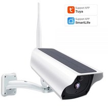 Tuya 똑똑한 생활 WiFi 기 태양 강화한 1080P 안전 무선 건전지 가정 감시 IP66 방수 옥외 PIR, 5MP 캠 128G