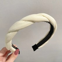 단발묶기 보브단발 붙임머리스타일링 Pu 가죽 꼰 머리띠 커피 베이지 블랙 트위스트 여자 헤어 밴드 악세서리, [11] style 3-beige white, [11] style 3-beige white