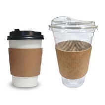 카페앤티 테이크아웃컵 세트(100개) 종이컵세트 아이스컵세트, 100개, 13온스 종이컵+개폐검정뚜껑+홀더 세트 100개