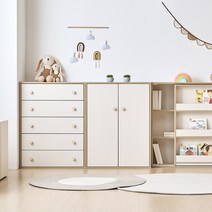 룸핏 보노 베이비장 아기 옷장 유아 5단 서랍장 교구장 바구니장 수납장 행거 장난감 정리함 세트, 1600세트(5단 서랍장+800옷장/-3만원 행사가), 낮은형(다리없음)