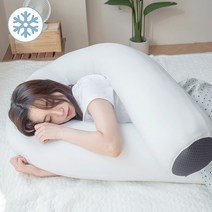 꿀잠마트 옆으로자는베개 시원한 여름 쿨 냉감 쫀득 바디필로우, 화이트