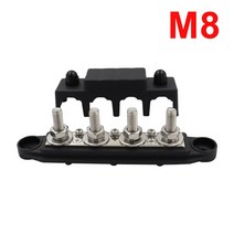 차 캠핑카 부품M8/M10 RV 선박 버스 바 고전류 배선 스터드 레드/블랙 4 배전 블록 1/2 개, 02 M8-Black