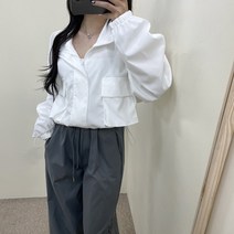 VANANA2 여성 하이넥 포켓 포인트 스트링 크롭 집업 5color