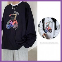 라운드넥 맨투맨 티셔츠 남성티셔츠 남자긴팔 간절기 블랙 화이트 오버핏 편한룩 데일리티셔츠 코디