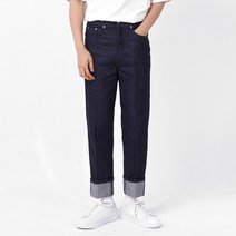 레귤러 롤업 데님 팬츠 (블루)