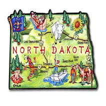 North Dakota Artwood State Magnet Collectible Souvenir by Classic Magnets, 1