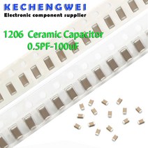 슈퍼 캐패시터 100 개 1206 50V SMD 후막 칩 다층 세라믹 커패시터 05pF100 미크로포맷 10NF 1 22 47 1PF, 23 10pF