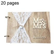 1Pc 결혼식 서명 책 나무로되는 손님 MR & DIY 사진 훈장 추억 M3F8, 02 B