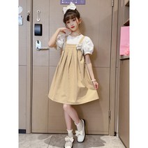 트렌드윙 여아 초중학생 멜빵원피스 멜빵치마 세트