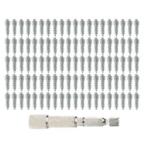 100 PCS 12mm 자동차 SUV ATV 안티 슬립 나사 스핀 휠 소켓 스노우 타이어 스파이크 트림, Silver