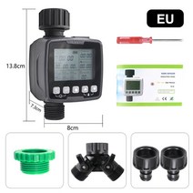 자동 급수 스프링쿨러 타이머 ipx5 방수 lcd 자동 물방울 관개 시스템 정원 물, 협력사, eu 더블 마우스 그레이