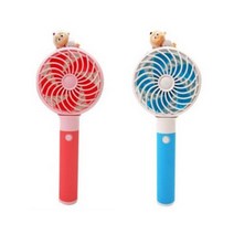 몬스터프렌즈 휴대용 미니 선풍기 배터리 거치대 포함, 핑크
