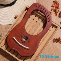 거문고 하프 16 19 21 24 현 피아노 나무 마호가니 악기 튜닝 렌치가 있는 여분, 10-string Khaki