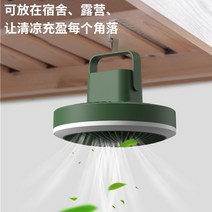 가벼운 캠핑용 무선 선풍기 써큘레이터 소형 책상용 클립형 무소음 usb 접이식 탁상용 미니, 그린-걸이형[무드등가능]2000MA