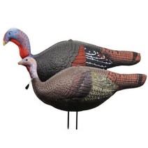 실물 같은 접이식 제이크와 암탉 칠면조 미끼 사냥용 말뚝 운반, 2 pcs Turkeys Decoy