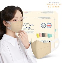 스마트에코 이유 성인용 베이지 100매 새부리형 국내생산 마스크