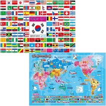 지원출판 세계지도+세계의국기 판퍼즐 2종세트 (72조각), 72개, 1개