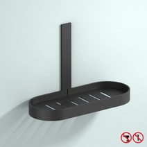 유로 스타일 알루미늄 욕실 세트 화장지 홀더 무료 펀치 수건 바 화이트 메이크업 선반 샴푸 랙 3M 테이프, Black3_CHINA