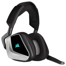커세어 Corsair 보이드 RGB 엘리트 무선 프리미엄 게이밍 헤드셋 71 서라운드 사운드 실버 에디션 마이크로파이버 메시 패브릭 전방향 마이크 조명, Headset_Silver