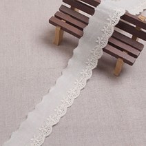 레이스여왕 단면 자수 면레이스 쁘띠 플라워 3cm 리본 레이스, 광목