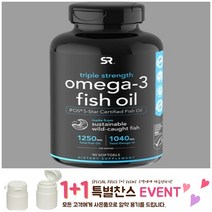 스포츠리서치 트리플 스트렝스 오메가-3 피쉬 오일 1250mg 소프트젤, 1개, 90개입