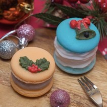 캔들바다 수제몰드 - 크리스마스 마카롱 & 뚱카롱 6종 필링 7종 (선택), [ 4번 - 눈송이 2종 뚜껑 ]