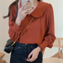 봄 예쁜 블라우스 루즈핏 셔츠 하트넥