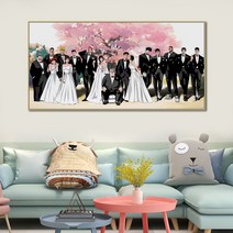 인테리어 슬램 덩크 웨딩 그림 가족 초상화 침실 머리맡 배경 거실 메이플 애니메이션 액자, 01. LGL-1