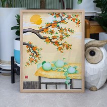 나봄갤러리 감나무와 초가집 감그림 감나무 액자, 3.내츄럴 액자