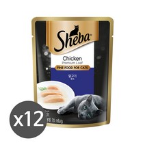 쉬바 고양이 간식/주식 파우치 70g, 12개, 간식 닭고기 무스 70g