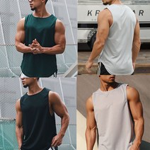 남자 헬스나시 매쉬 기능성 짐웨어 무지나시
