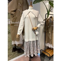 써스데이아일랜드 빅카라 니트 원피스(T218MOP253W)(1324894)