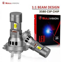터보 H7 LED 1:1 크기 조명 미니 헤드 램프 3580 CSP 무선 H4 9005 9006 자동차 라이트 전구 팬 6000K 화이트 12V 2 개, With Fan, CHINA, Mini CSP LED + H7 Turbofan