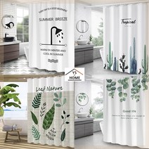 예쁜샤워커튼 레일식커튼 화이트샤워커튼 욕실용커튼 감성디자인, 19 디어, L (180cm x 180cm)