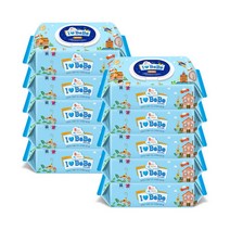 안전한 아이러브베베 블루 80매 10팩 캡형 아기 물티슈 엠보싱 신생아 유아 정수 추천, 아이러브베베 블루 80매 10팩 캡