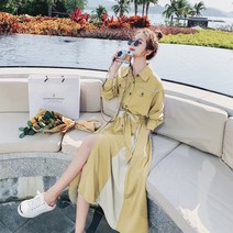 셔츠원피스 프렌치 블러킹 가을옷 여성 허리보정 슬림핏 시크 디자인감각 2912425737