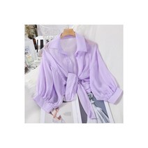 빅사이즈블라우스 여성 타이드 웨이스트 카디건 블라우스 쉬폰 셔츠 여름 하프 슬리브 캐주얼 세련 턴 다운 칼라 탑스115508