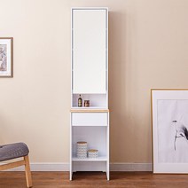호두데코 지엔 LPM 400 전신거울 슬림 콘솔형 화장대 세트(수납거울장), 화이트