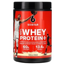SIXSTAR 100% Whey Protein Plus Vanilla Cream 1.81 lbs (821 g), 1.81 lb