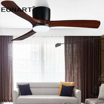48 인치 낮은 층 Led Dc 천장 팬 램프 원격 제어 현대 실내 솔리드 우드 화이트 팬없이 lmap, A BKBR with lmap_48 inch | 100