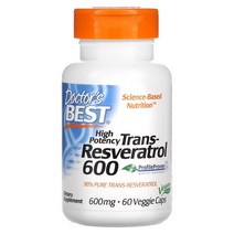 닥터스 베스트 고 효력 트랜스-레스베라트롤 600 600mg 베지 캡 60개, 600 mg