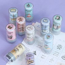 아이코닉 다이어리 스탬프 (다꾸 꾸미기 칭찬 캐릭터 만년 자동 도장), 18 쉽니다