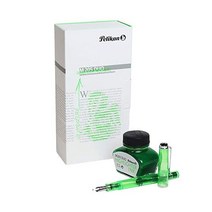 일본직배송 펠리칸 M205 DUO 만년필 닙 BB (엑스트라 브로드 포인트) 샤이니 그린 (샤이니 그린) 전용 하이라이터 보틀 잉크 30ml 세트