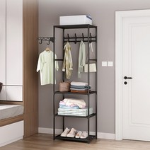 선반 행거 옷걸이장 거실 안방 드레스룸 공간활용 무볼트 심플행거 55x170cm, 블랙
