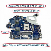 에이서 호환 아스파이어 V3 571G E1 571 531G 노트북 마더보드 Q5WVH Q5WV1 LA 7912P GT610M GT620M GT630M GT710M GPU