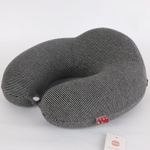 콘락하우스 직거래 핀스트라이프 면 메모리폼 뒷면 키높이 U자형 목베개 목베개, 핀스트라이프 블랙